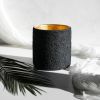 Carbon Black Cylinder Vase with Gold Leafed Glass Interior | Vases & Vessels by Carolyn Powers Designs. Item composed of concrete and glass in minimalism or contemporary style
