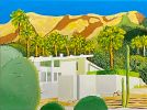 Oasis | Oil And Acrylic Painting in Paintings by Ravi Raman - RTunes68. Item composed of wood in mid century modern or southwestern style