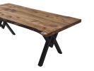 Solid Walnut Table - Wood Table - Rustic Wooden Table | Dining Table in Tables by Tinella Collection. Item made of walnut with metal works with contemporary & country & farmhouse style