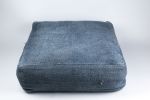 Dark Blue Hemp Floor Poufs | Pillows by HOME. Item made of cotton
