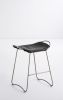 ¨Hug¨Kitchen Bar Stool Brass Steel & Tan Leather | Counter Stool in Chairs by Jover + Valls. Item composed of steel & leather