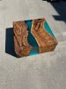 Waterfall Blue Epoxy Modern Coffee Table | Tables by Tinella Collection. Item made of walnut works with modern & rustic style