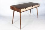Mid-century Modern Black Walnut Office Desk with Maple Wood | Tables by Curly Woods. Item composed of oak wood and concrete in mid century modern style