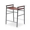 ¨Repose¨Bar Stool Natural Leather&Black Rubbered Steel Frame | Counter Stool in Chairs by Jover + Valls. Item composed of steel and leather in contemporary style
