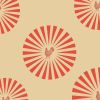 Star Hen | Poppy Red On Nude | Wallpaper in Wall Treatments by Weirdoh Birds. Item made of synthetic