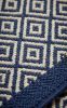 Handwoven Woolen Blue Runner Rug | Rugs by Evergreen Carpets. Item composed of wool in boho or minimalism style