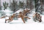Encounter at the Overlook | Public Sculptures by Wendy Klemperer Art Inc. Item made of steel