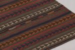 Vintage Persian Square Kilim, Polychromatic Geometric Stripe | Area Rug in Rugs by Rug and Kilim