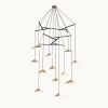 Emily V12 Pendant Light – Gold Semi-Matte | Pendants by MOSS Objects. Item composed of oak wood and steel in contemporary or modern style