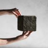 The Small Earthen Cube Sculpture | Sculptures by Carolyn Powers Designs. Item composed of concrete compatible with minimalism and contemporary style