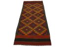 Vintage Tribal 4' x 12' Kelim Ghashghaie Persian Runner Rug | Rugs by Magic Rugs. Item composed of wool in country & farmhouse style