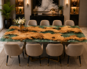 Luxury Epoxy Wooden Dining Table, Handmade Resin Table | Tables by Innovative Home Decors. Item made of wood compatible with country & farmhouse and art deco style