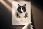 Memorial Pet Portrait | Prints by Studio Linnæus. Item composed of walnut & cotton compatible with boho and mid century modern style