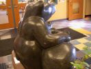 Bear Hug | Public Sculptures by Jim Sardonis | Helen A Thompson School in West Gardiner. Item made of marble
