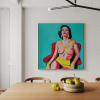 Unapologetic Presence Neo-Pop Female Figure Painting | Oil And Acrylic Painting in Paintings by Berezart. Item made of canvas compatible with contemporary and urban style