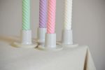 Candle Holder – White On Speckled – Made To Order | Decorative Objects by Elizabeth Bell Ceramics. Item composed of stoneware