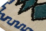1950s Azilal Moroccan rug in White with Blue-Black Patterns | Area Rug in Rugs by Rug and Kilim