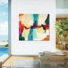 'Cool Life' large colorful statement abstract painting print | Oil And Acrylic Painting in Paintings by Sarina Diakos Art | Combined Insurance, a division of Chubb Insurance Australia Limited in North Sydney. Item made of canvas with paper works with contemporary & eclectic & maximalism style