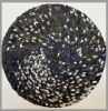 Black & Blue Feather | Mixed Media by Vero González. Item composed of canvas and paper
