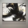 Yesterday Ended Last Night - gold, black and white abstract | Oil And Acrylic Painting in Paintings by Lynette Melnyk. Item composed of canvas and synthetic