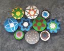 Boho Wicker Basket Wall Decor: Colorful African Design, Set | Decorative Plate in Decorative Objects by Sarmal Design. Item made of bamboo with cotton works with boho & contemporary style