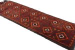 Hand-Knotted Antique Rug Red Moroccan Runner - High Pile | Area Rug in Rugs by Rug and Kilim