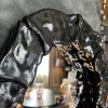 "Black Leather Pillow Effect" Mirror | Decorative Objects by IRENA TONE. Item compatible with minimalism and contemporary style