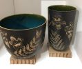 Botanical inspired sgraffito ceramic vases and bowls | Vases & Vessels by Sera Holland. Item made of ceramic