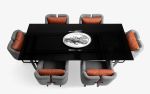 Buredo Black Glass Top & Chrome Leg Rectangular Table | Dining Table in Tables by LAGU. Item made of metal & glass compatible with minimalism and contemporary style