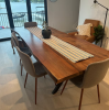 Live Edge Solid Walnut Dining Table with Metal Legs | Tables by The Industrial Furniture Ltd. Item made of walnut with metal works with contemporary & country & farmhouse style