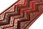 Vintage Gabbeh runner in Red Beige, Red, Grey Tribal Pattern | Area Rug in Rugs by Rug and Kilim