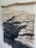 ocean wall hanging gray-blue fiber art textile "Feel it all" | Macrame Wall Hanging in Wall Hangings by Rebecca Whitaker Art. Item composed of wood & fabric