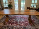 Trestle base pine dining table | Tables by Peach State Sawyer Services