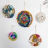 6" Round Weaving | Macrame Wall Hanging in Wall Hangings by Gabrielle Mitchell Studio. Item made of cotton
