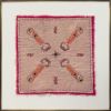In-Circle: Monks embroidered in a circle on dyed fabric | Embroidery in Wall Hangings by Megan Aujla - Line & Form Studio. Item composed of fabric compatible with contemporary and asian style