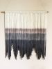 ICICLE Grey Textile Wall Hanging, Custom Fiber Art Tapestry | Macrame Wall Hanging in Wall Hangings by Wallflowers Hanging Art. Item composed of oak wood and wool in boho or minimalism style