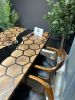 Kitchen dining table, Honeycomb Epoxy Table , Black Walnut T | Tables by Brave Wood. Item made of wood compatible with modern style