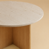 Travertine and Oak Dining Table - HAKATA by Lebanto | Tables by Lebanto. Item made of oak wood with marble works with minimalism & contemporary style