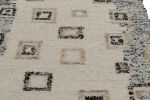 Modern Kilim rug in White, Blue Border, Geometric Patterns | Area Rug in Rugs by Rug and Kilim