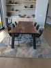 Book Matched Walnut Dining Table | Tables by Where Wood Meets Steel. Item composed of walnut and steel in contemporary or modern style