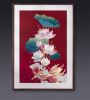 Bespoke Chiseled Bronze Lotus Goldfish Relief Art Home Decor | Wall Sculpture in Wall Hangings by Dynasty Artisan. Item made of wood with bronze works with eclectic & maximalism & asian style