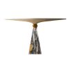 "Libra" centerpiece in gray, yellow and white marble | Serving Stand in Serveware by Carcino Design. Item composed of marble in minimalism or contemporary style