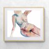 Nude No. 129 : Original Watercolor Painting | Paintings by Elizabeth Becker. Item made of paper compatible with minimalism and contemporary style