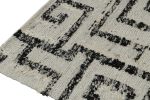 Contemporary Kilim Rug in Ivory, Charcoal Black Geometric | Area Rug in Rugs by Rug and Kilim