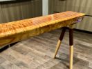 Figured Redwood Console Table with Sculpted Hardwood Legs | Tables by DapperwoodSF