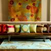 SPRAY (seablue gold) | Small Rug in Rugs by Emma Gardner Design, LLC. Item made of fabric