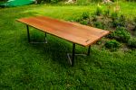 Custom refined-edge Cherry dining table. | Tables by Gill CC Woodworks. Item composed of wood and metal