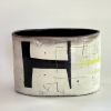 Handmade Oval Shaped Vase, Hand Painted Abstract Container | Vases & Vessels by cursive m ceramics. Item composed of stoneware