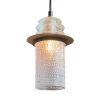 Beaded Glass Insulator Light Pendant Clear with Rusted Metal | Pendants by RailroadWare Lighting Hardware & Gifts. Item made of glass works with contemporary & country & farmhouse style