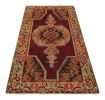 Vintage Oushak Runner Rug in Beige and Red with Floral | Area Rug in Rugs by Rug and Kilim